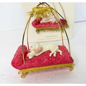 Hallmark Keepsake Pampered Cat Christmas Ornament Handcrafted Dated 2007